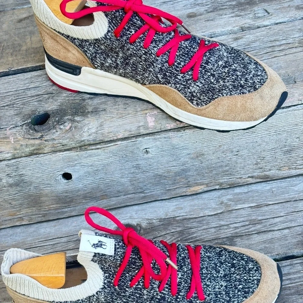 Polo Ralph Lauren Trackster 200II Suede-Trim Sock Sneakers